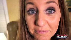 Fiery Redhead Deepthroats Cumshot Facial Sloppy