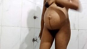 Pregnant Bhabhi Bathes As Husband Watches Curiously