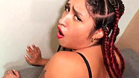 latina bombshell maid housekeeper strips naked to suck big cock deep