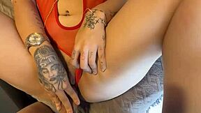 roommate rubs fat cock on soaked pussy before slamming deep inside