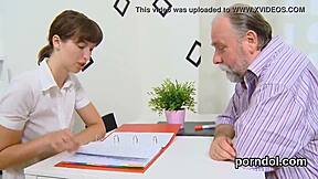 Senior instructor seduces and DRILLS cute college coed hard!