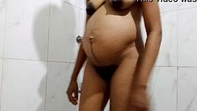 Pregnant Bhabhi Bathes As Husband Watches Curiously