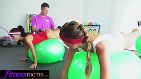 imagine two latina milfs sucking your cock in the gym pov?