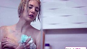 lesbian milf fingers and licks girlfriend's stepdaughter in shower