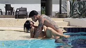 colombian luna vitaler seduces butler danner mendez for pool fuck