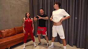 private yoga turns into hot threesome bang with devil khloee!