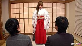 japanese teen seduced into mmf creampie threesome