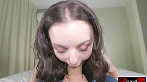 Cute 18YO Stepsis Sucks Bros Cock for Facial Cum Swallow!