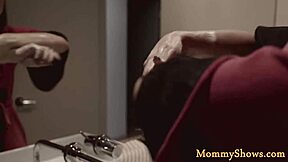 dyke milf straps on and pounds her stepdaughter's tight holes relentlessly