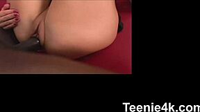 😏 tiny teen 18yo brunette with shaved pussy lips rides monster cock to facial cumshot in hd 4k 🔥