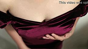 indo teen in satin dress cleans house then masturbates wet homemade solo