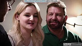 pervy neighbors dominate shaved teen pussy double fuck