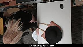 stepgrandma and teen BUSTED stealing, both get PUNISHED rough in the mall shop