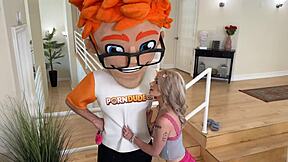 Blonde teen burglar Emma Rosie begs monster cock creampie after bust.