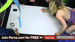 little blonde shoplyfter gets passed around till she submits