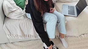 Step-Daddy Eyes My Jeans While Punishing Tight Asshole for Masturbation