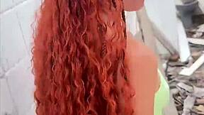 roberta faganelli rides bbc in abandoned gas station