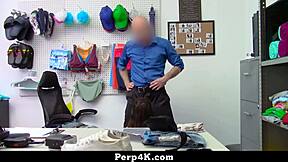 teen shoplifter BENT OVER by loss prevention for DOGGYSTYLE PUNISHMENT