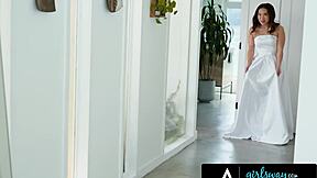 krystal davis begs kimmy kimm for scissoring orgasm in wedding dress