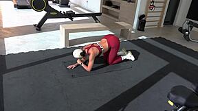 Horny teacher in leggings fucks athletic student's big ass after exam in gym