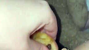 crazy arab stepsister masturbates with food dildo in la extreme kinky solo orgasm