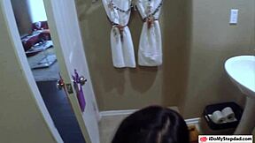 Audrey Royal dons sexy Halloween costume before uncle figure pounds her shaved teen pussy hard