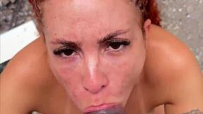 roberta faganelli rides bbc in abandoned gas station