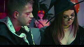 Leana Lovings Drilled Hard by Two Horny Studs at Wild Halloween Bash