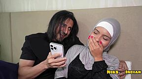 big tits hijabi muslim sucks monster cock then anal pussy rough facial 😲🍆