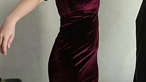 indo teen in satin dress cleans house then masturbates wet homemade solo