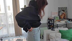 Step-Daddy Eyes My Jeans While Punishing Tight Asshole for Masturbation