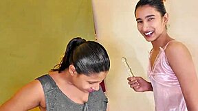 WOW! cute bisexual brunettes fist and ride toys in homemade lesbian play!