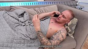 Nurse uses mouth and pussy to heal patient's massive erection