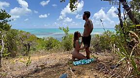 outdoor anal pounding my big tits bounce on beach