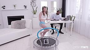 petite pigtail mazy myers distracts hollywood cash's bbc with perky tits