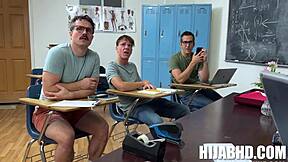 confess your dirtiest classroom fantasies leads to milf-petite threesome pounding