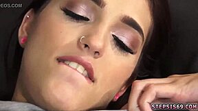 Blonde teen sucks stepbro's banana in first blowjob taboo