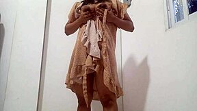 Stepsis cleans house flashing pussy tits for stepdad arrival