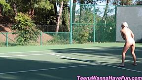 Teen Lesbos Tongue-Fuck at Wild HD Party!