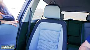 petite penelope woods jogs into rough pounding pickup