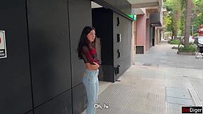 Brunette amateur begs for facial cumshot on first street date close-up pov