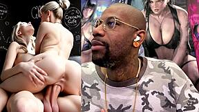 Trans teen rides goth girl's tight ass creampie