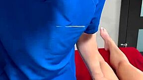 blonde amber jay's juicy big tits glisten during naked oiled massage turning into wet pussy lick
