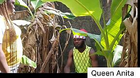 queen anita unwraps christmas gift with farm fuck session