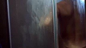 stepmom calls me into steamy shower for rough doggy on her big ass, dad almost catches us