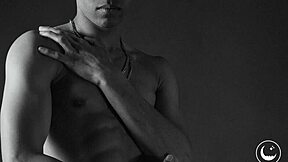 Skinny Black Teen's Tight Ass in Leather Teases Interracial Solo Reel!