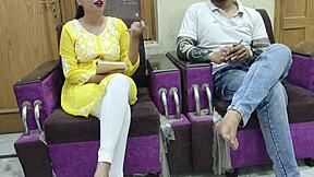 Real tuition teacher sneaks hardcore pussy pounding on student in Hindi moans leggings ripped