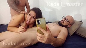 Juicy Young Ninfeta Fucked By Hubby While Slobbering My Cock In Wild 3some