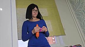 imagine that big carrot stretching my tight pussy with sweet moans