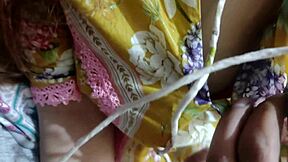 stepbrother gropes my big natural tits and tight pussy late night!